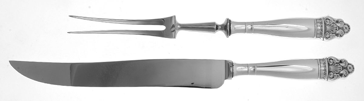 Vidar (Silverplate) Small Stainless Blade 2-Piece Steak Carving Set by T H Marthinsen Silver-1
