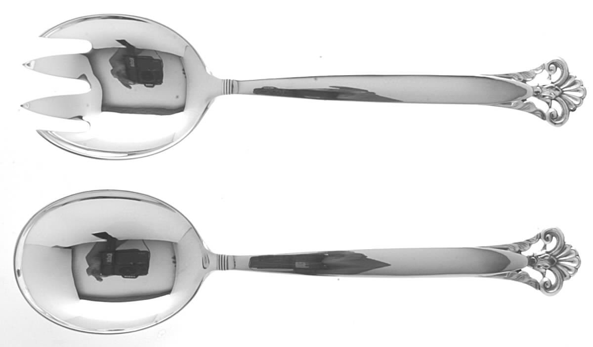 Cloister (Sterling) (2 Pc) Solid Salad Set by T H Marthinsen Silver-1