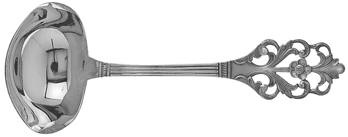 Viking Rose (Sterling) Solid Piece Cream Ladle by T H Marthinsen Silver-1