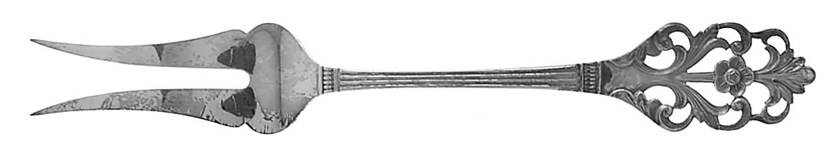 Viking Rose (Sterling) Small Solid Cold Meat Serving Fork by T H Marthinsen Silver-1