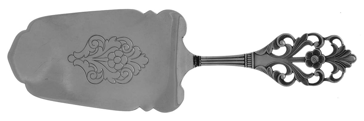 Viking Rose (Sterling) Small Solid Pastry Server by T H Marthinsen Silver-1