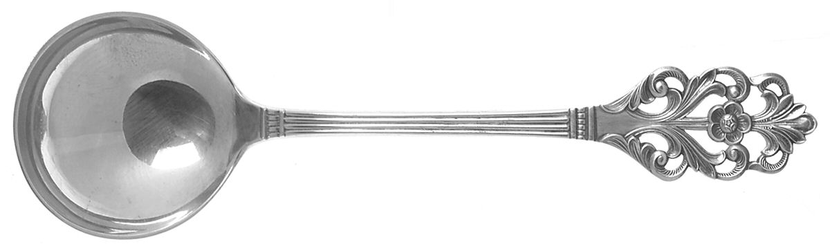 Viking Rose (Sterling) Round Bowl Soup Spoon (Cream Soup) by T H Marthinsen Silver-1