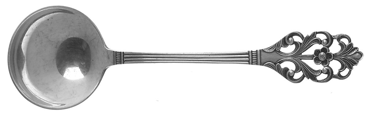 Viking Rose (Sterling) Round Bowl Soup Spoon (Bouillon) by T H Marthinsen Silver-1