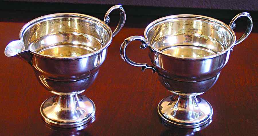 Sterling Hollowware Mini Sterling Creamer and Open Sugar by Mueck-Cary-1