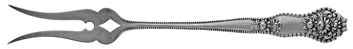 Adolphus (Sterling, 1904, No Monograms) Short Handle Pickle/Olive Fork by Mount Vernon-1