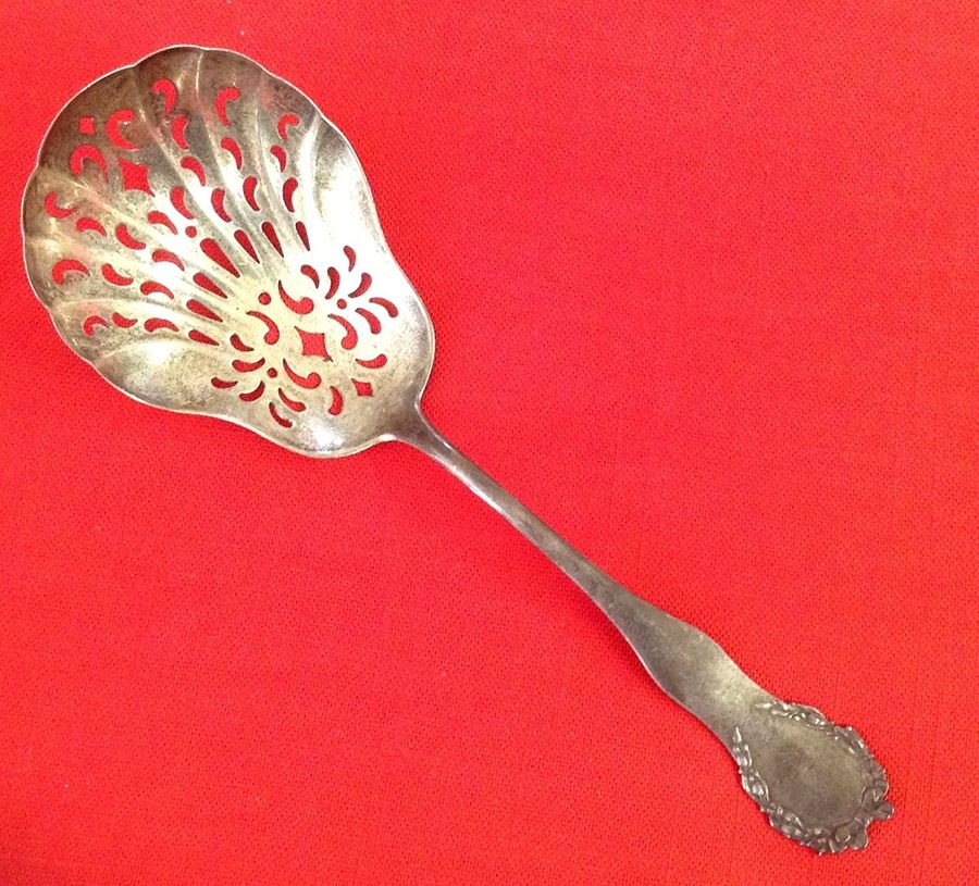 Laurel (Sterling, 1907) Ice Serving Spoon Large by Mount Vernon-1