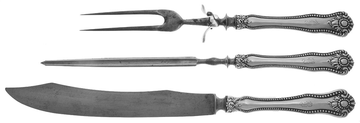 Lexington (Sterling, 1900) Large 3-Piece Roast Carving Set with Stainless Blade by Mount Vernon-1