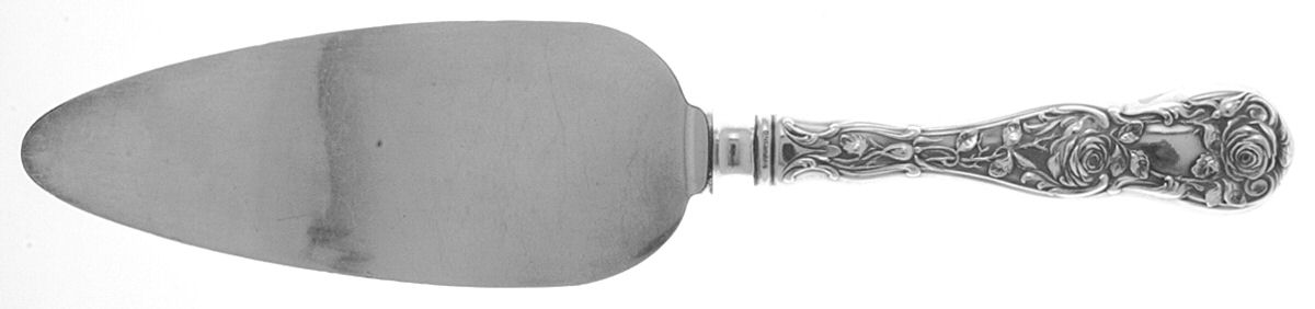 Rose (Sterling, 1910) Pie Server with Silverplate Blade by Mount Vernon-1