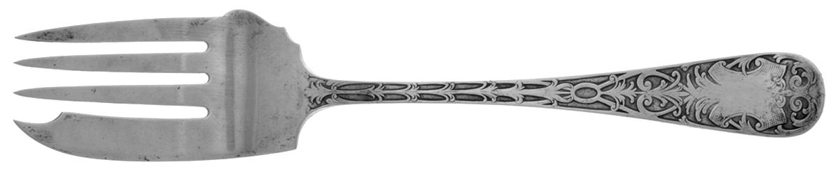 Sheraton (Sterling, 1906-1912, No Monograms) Medium Solid Cold Meat Serving Fork by Mount Vernon-1