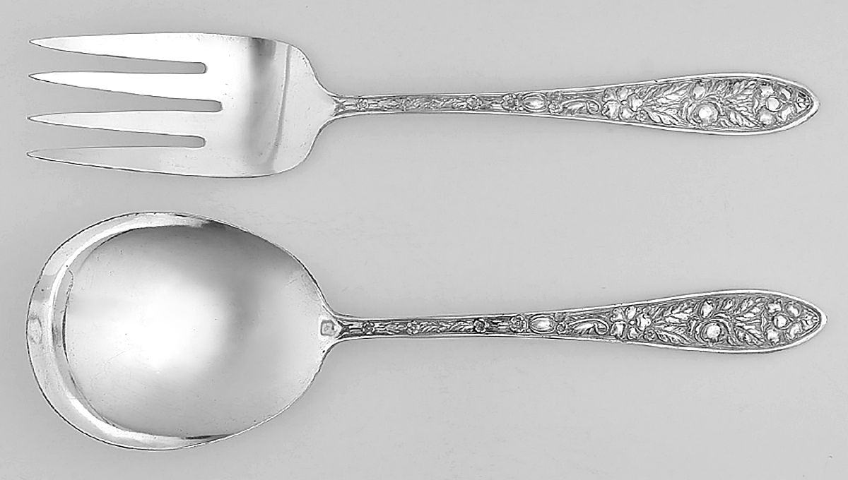 Meo1 (Silverplate) (2 Pc) Solid Salad Set by Met Rose-1