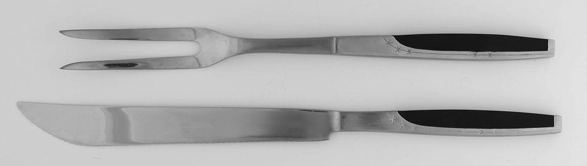 Ebony Elegance (Stainless) Small Solid 2-Piece Steak Carving Set by Mar-Crest-1