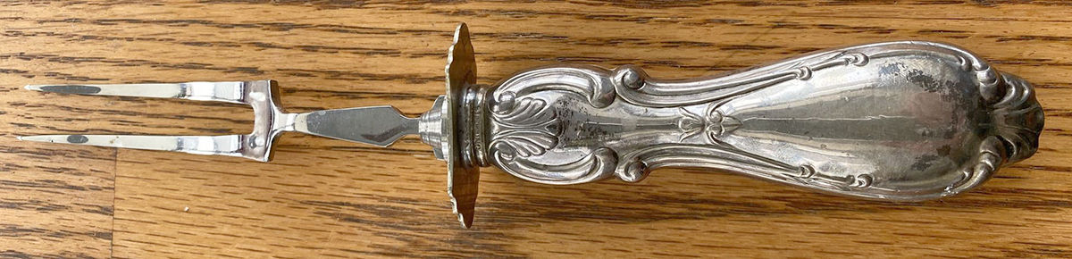 Orleans (STERLING) Salad Serving Fork with Plated Prongs by Michael C Fina-1