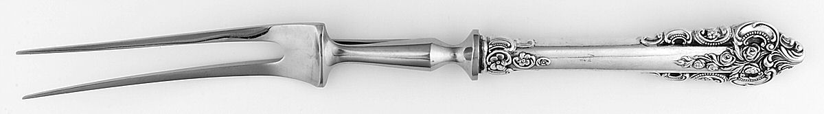 Grande Baroque (Sterling) Small Steak Carving Fork with Stainless Prongs by Miyata-1