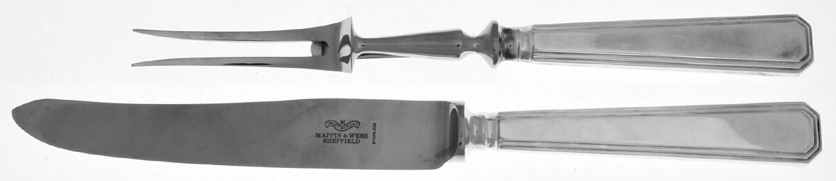 MWE2 (Silverplate) Small Stainless Blade 2-Piece Steak Carving Set by Mappin & Webb-1