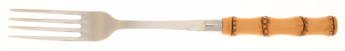 Bamboo Natural (Stainless) Large Solid Cold Meat Serving Fork by Mikasa-1