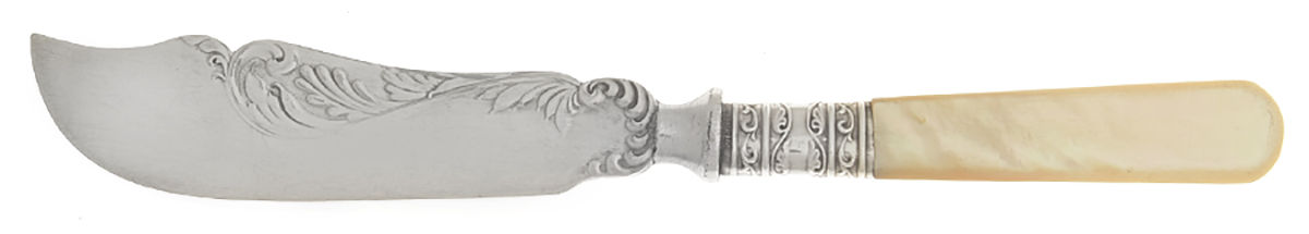Pearl Handle 2 (Sterling) Pearl Handle Individual Fish Knife by Meriden Cutlery Co-1