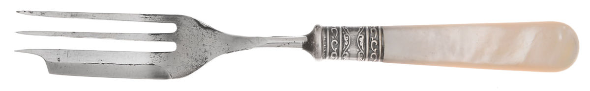 Pearl Handle 2 (Sterling) Pearl Handle Individual Pie Fork by Meriden Cutlery Co-1