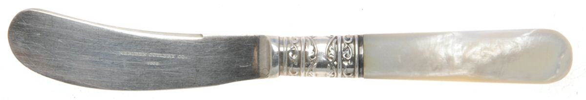 Pearl Handle 2 (Sterling) Pearl Handle Butter Spread/Paddle by Meriden Cutlery Co-1
