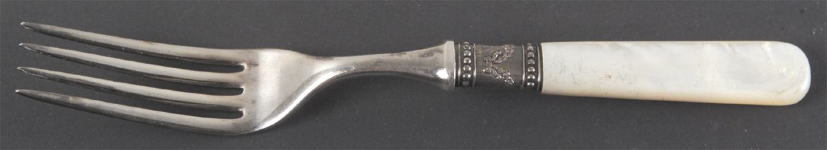 Pearl Handle 3 (Sterling) Pearl Handle Fork by Meriden Cutlery Co-1
