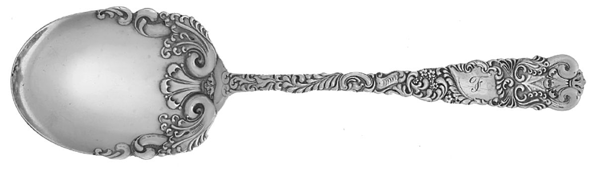 MTV1 (Sterling) Monogram Medium Solid Berry Casserole Spoon by Maltby, Stevens & Curtiss Co-1