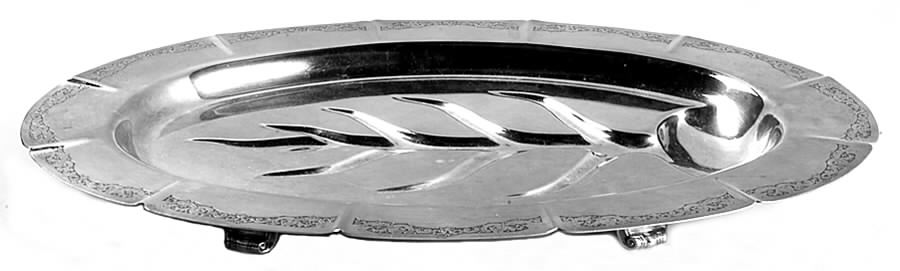 Francis I (Silverplate, Hollowware) Medium Plated Footed Meat Platter with Well by Meriden Britannia -1