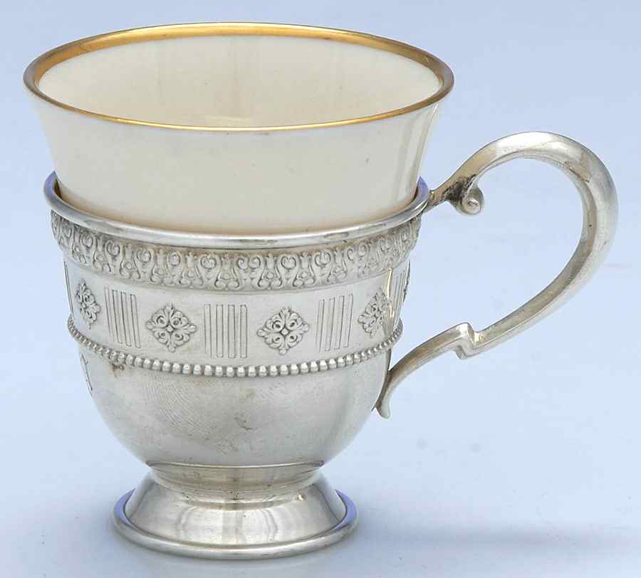 59 (Sterling, Hollowware) Demitasse Cup & Lenox Liner by Matthews -1