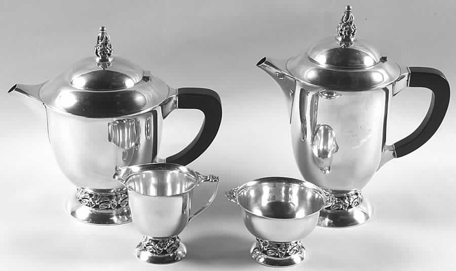 1116 (Sterling, Hollowware) 4 Piece Mini Tea Set (SCPM, STPM, SCRM & SSUOM) by Mueck-Cary-1
