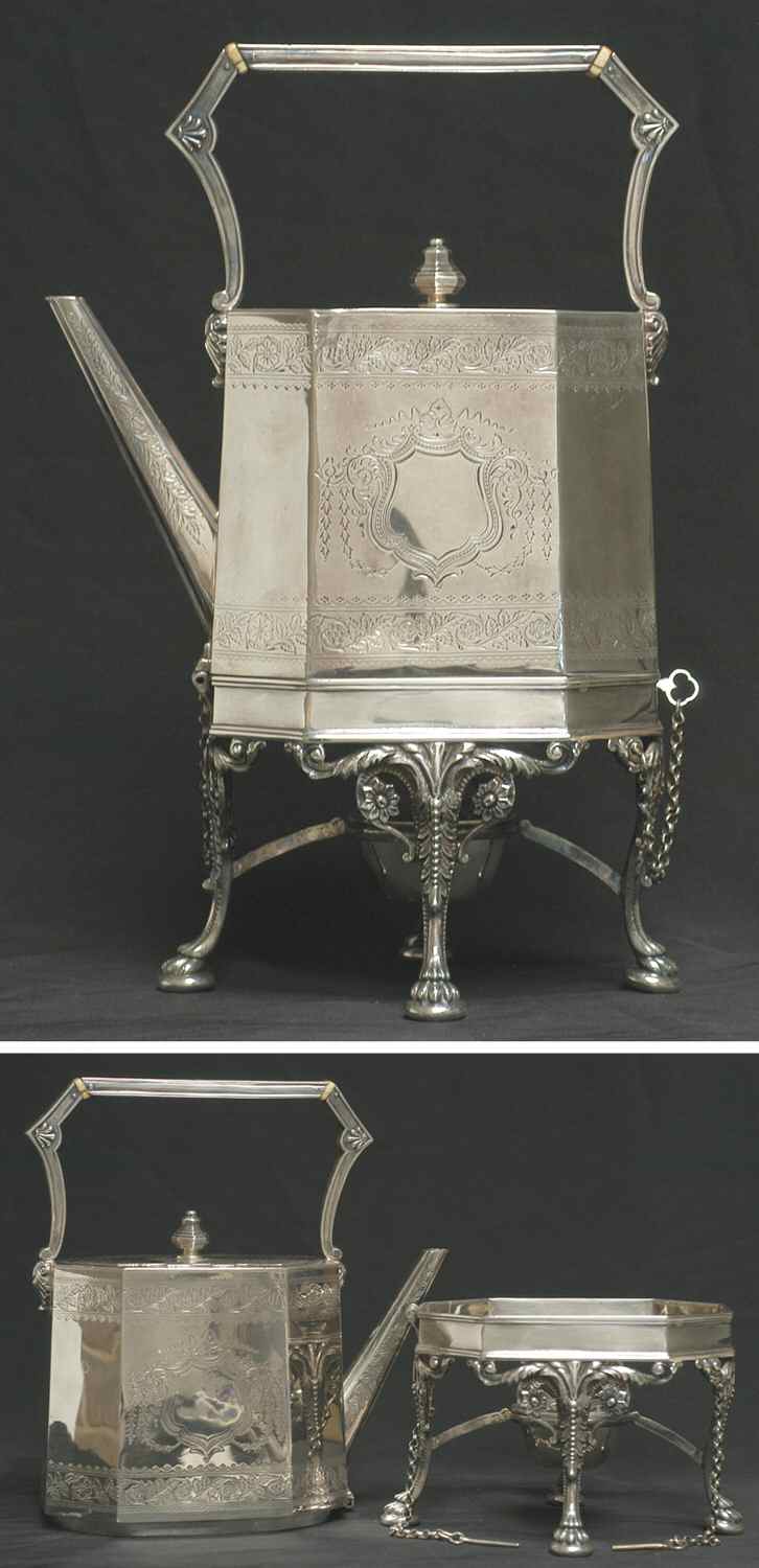 3863 (Silverplate, Hollowware) Kettle, Stand & Burner by Mappin & Webb-1