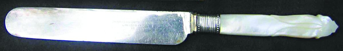 Pearl Handle 5 (Silverplate) Blunt Hollow Knife by Meriden Cutlery Co-1