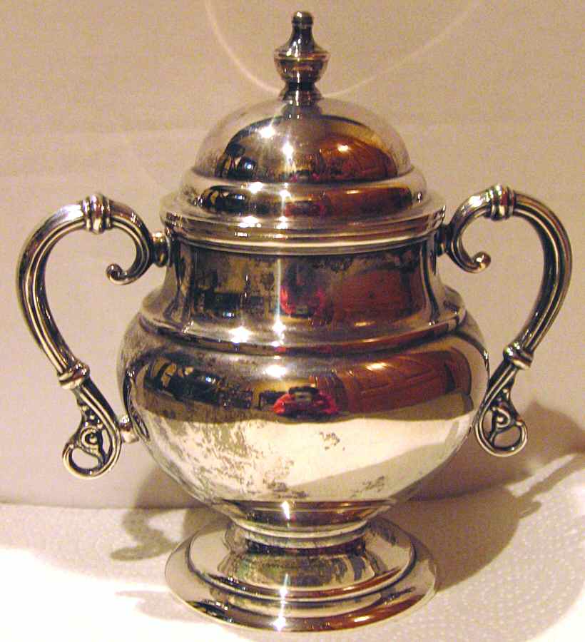 413 (Sterling, Hollowware) Sugar Bowl & Lid by M Fred Hirsch-1