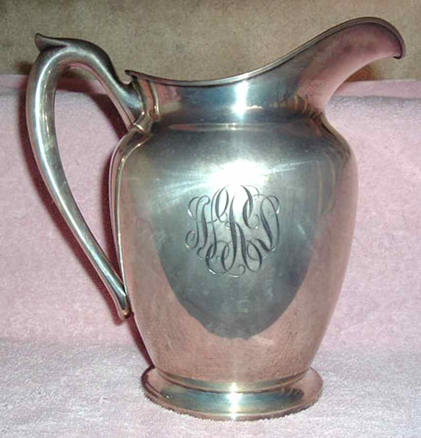 413 (Sterling, Hollowware) Sterling Water Pitcher by M Fred Hirsch-1