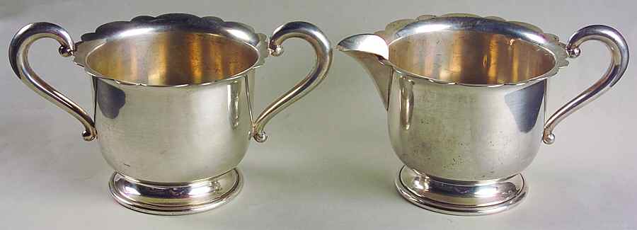 3283 (Sterling, Hollowware) Creamer & Open Sugar Set by Mueck-Cary-1