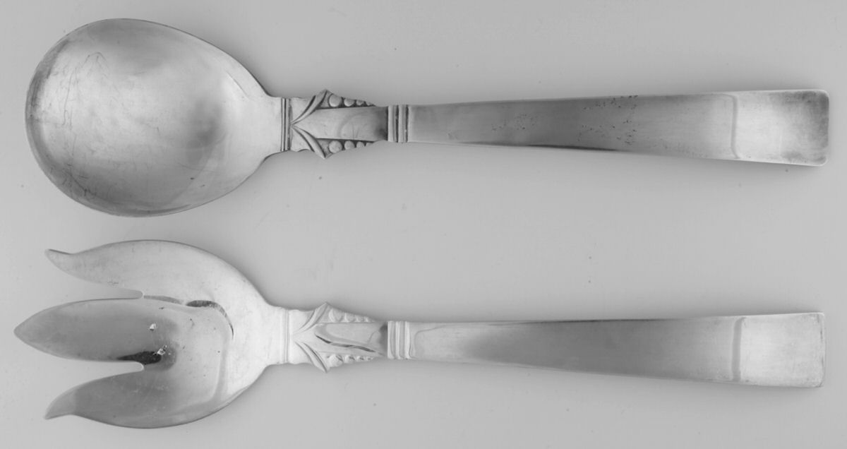 MJC3 (Silverplate) Solid Oversized Serving Salad Set by Majestic Mfg Co-1