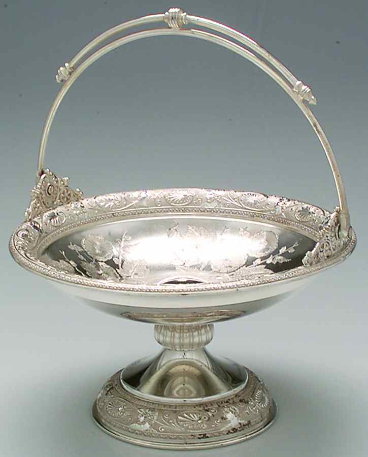 1877 (Silverplate, Hollowware) Footed Handled Cake Basket by Middletown Silver Co-1