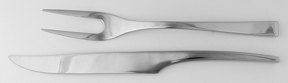 Wave Length (Stainless) Small Stainless Blade 2-Piece Steak Carving Set by Mikasa-1