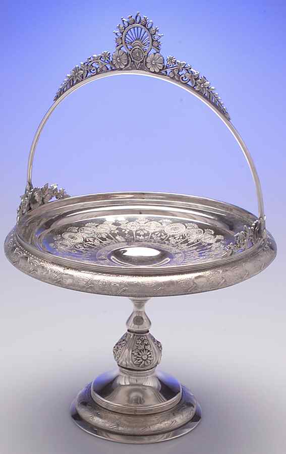 1793 (Silverplate, Hollowware) Footed Handled Cake Basket by Middletown Silver Co-1