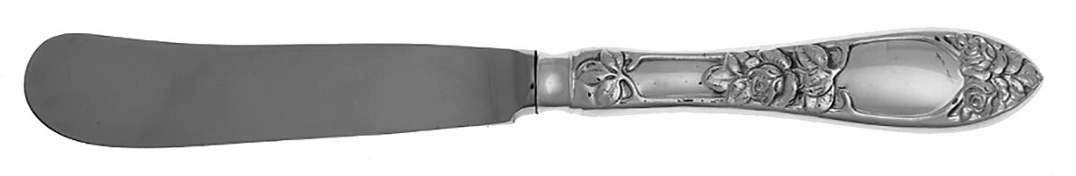 Embossed Rose (Sterling) Hollow Handle Master Butter Knife by T H Marthinsen Silver-1