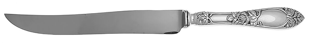 Embossed Rose (Sterling) Large Stainless Blade Roast Carving Knife by T H Marthinsen Silver-1