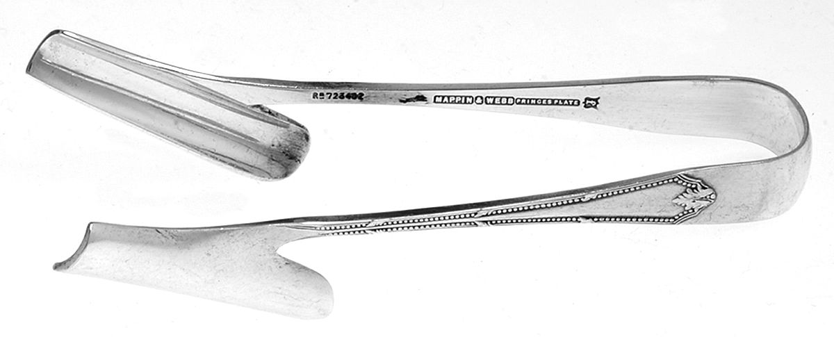 MWE21(Silverplate) Solid Individual Asparagus Tongs by Mappin & Webb-1