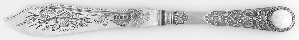 MH1 (Sterling) (Set/2) Indiv Hollow Handle Fish Knife w/Str Bld by Martin, Hall & Co.-1
