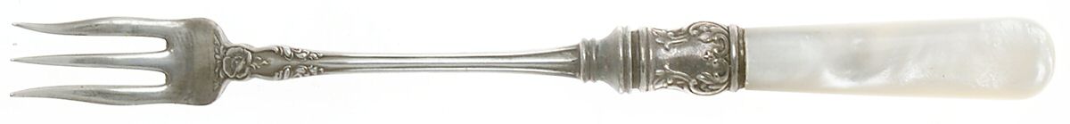 Pearl Handle 6 (Sterling) Long Pearl Handle Pickle Olive Fork by Meriden Cutlery Co-1