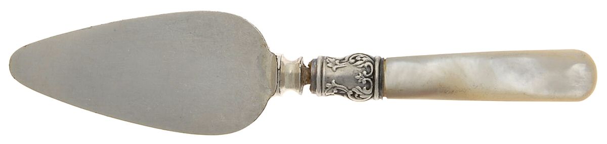 Pearl Handle 6 (Sterling) Pearl Handle Cheese Server by Meriden Cutlery Co-1