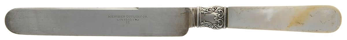 Pearl Handle 6 (Sterling) Pearl Handle Breakfast Knife by Meriden Cutlery Co-1