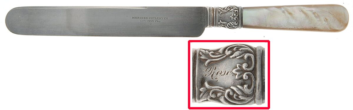 Pearl Handle 6 (Sterling) Knife-Old French/Hollow by Meriden Cutlery Co-1