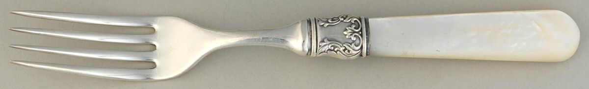 Pearl Handle 6 (Sterling) Pearl Handle Individual Salad Fork by Meriden Cutlery Co-1