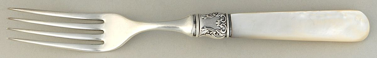 Pearl Handle 6 (Sterling) Pearl Handle Fork by Meriden Cutlery Co-1