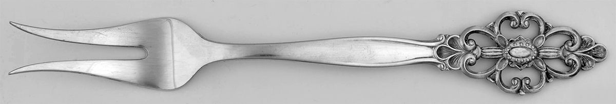 Anne (Silverplate) Large Solid Cold Meat Serving Fork by T H Marthinsen Silver-1