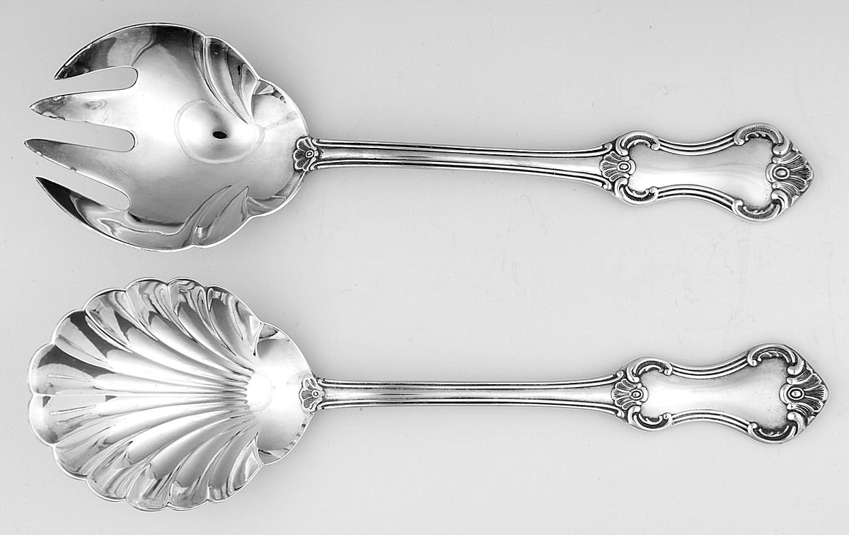 Mxm2 (Silverplate) (2 Pc) Solid Salad Set by Mema-1