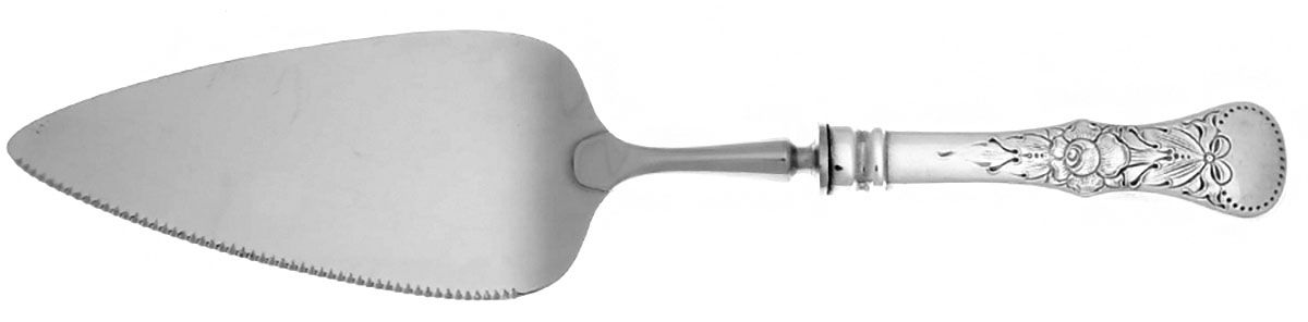Flat Rose (Sterling) Pie Server with Stainless Blade by Magnus Aase (Norway)-1