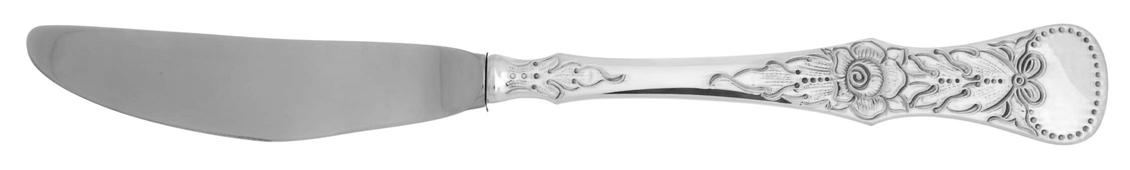 Flat Rose (Sterling) Modern Hollow Sterling Handle Grill Knife by Magnus Aase (Norway)-1